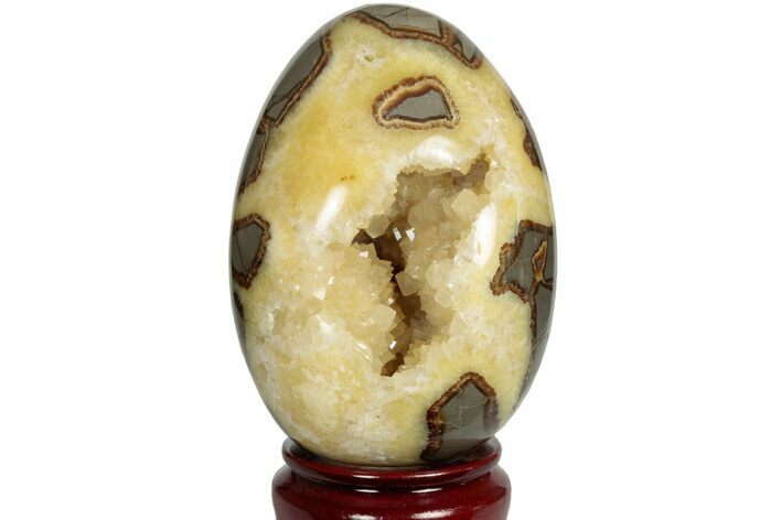 Calcite Crystal Filled Septarian Geode Egg - Utah #186574